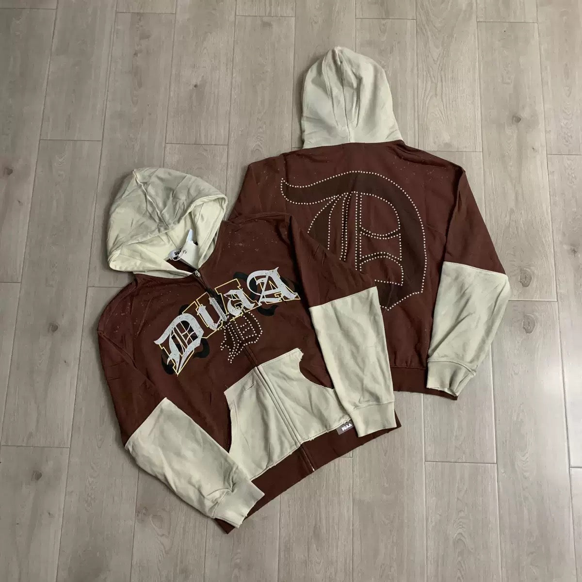 Duaa Hoodie 2026 Fall/Winter Rhinestone Washed Vintage Hoodie