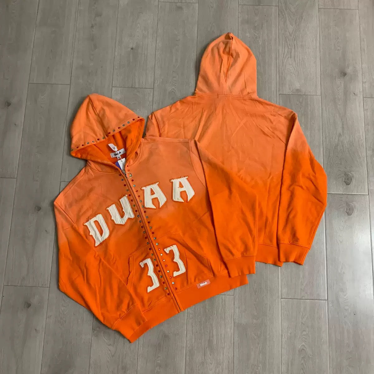 Duaa Hoodie 2026 Fall/Winter Rhinestone Washed Vintage Hoodie
