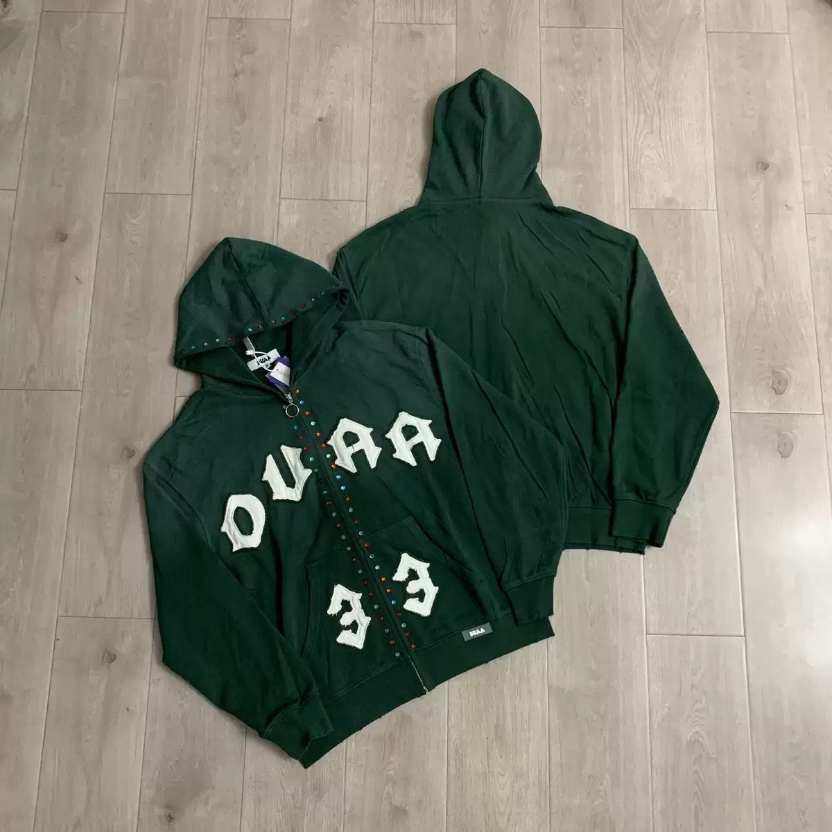 Duaa Hoodie 2026 Fall/Winter Rhinestone Washed Vintage Hoodie
