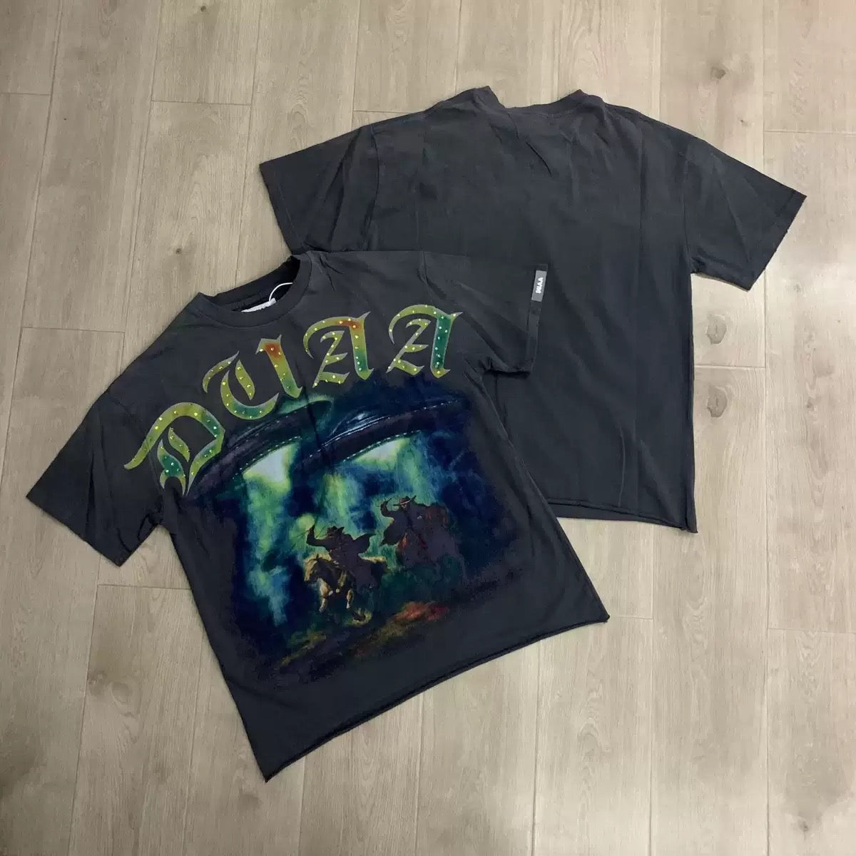 DUAA 2026SS Distressed Rhinestone Tee