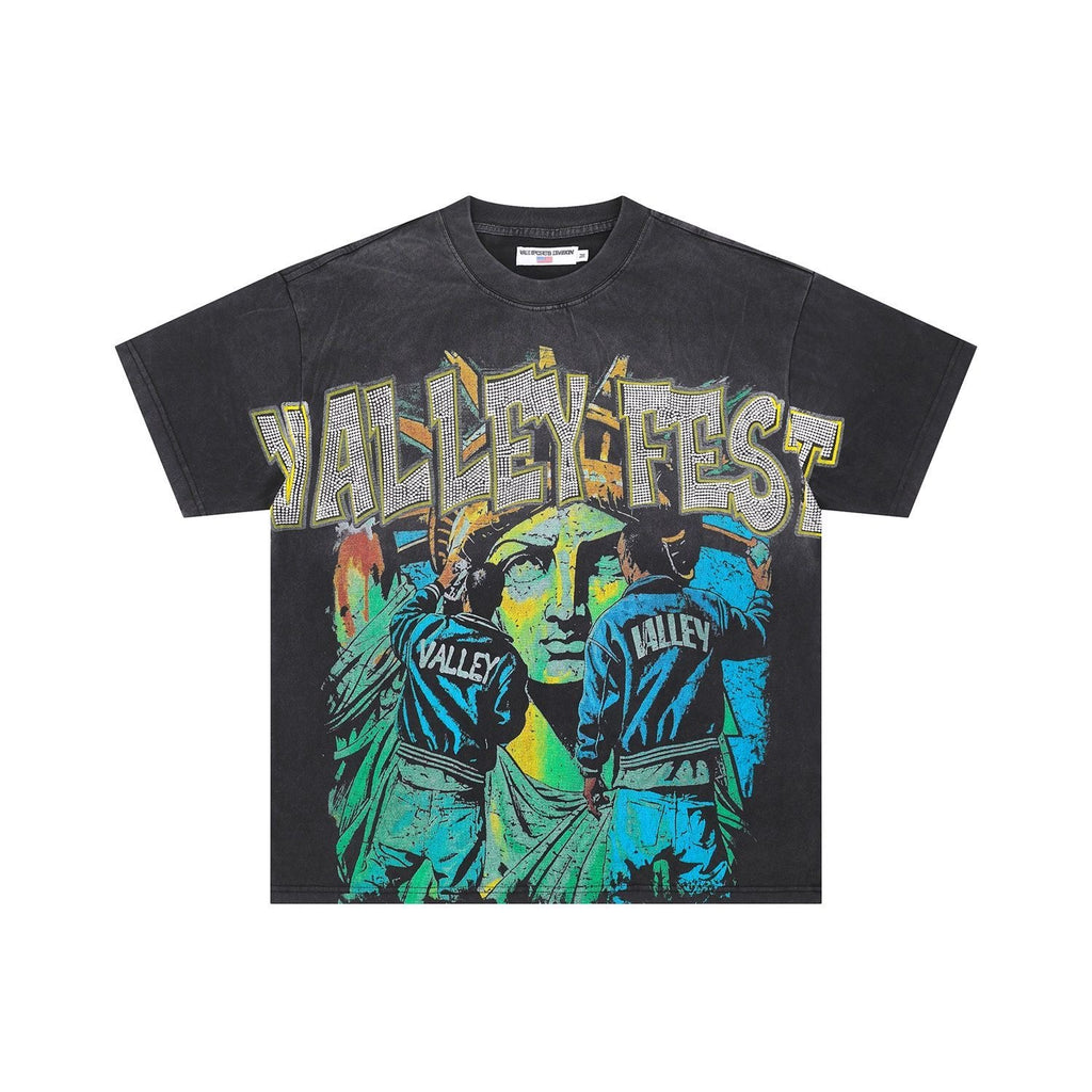 Vale Lives Forever Distressed Rhinestone T-Shirt Collection