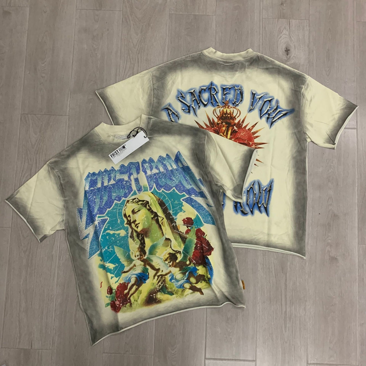 FIRSTROW Washed Rhinestone T-Shirt Collection
