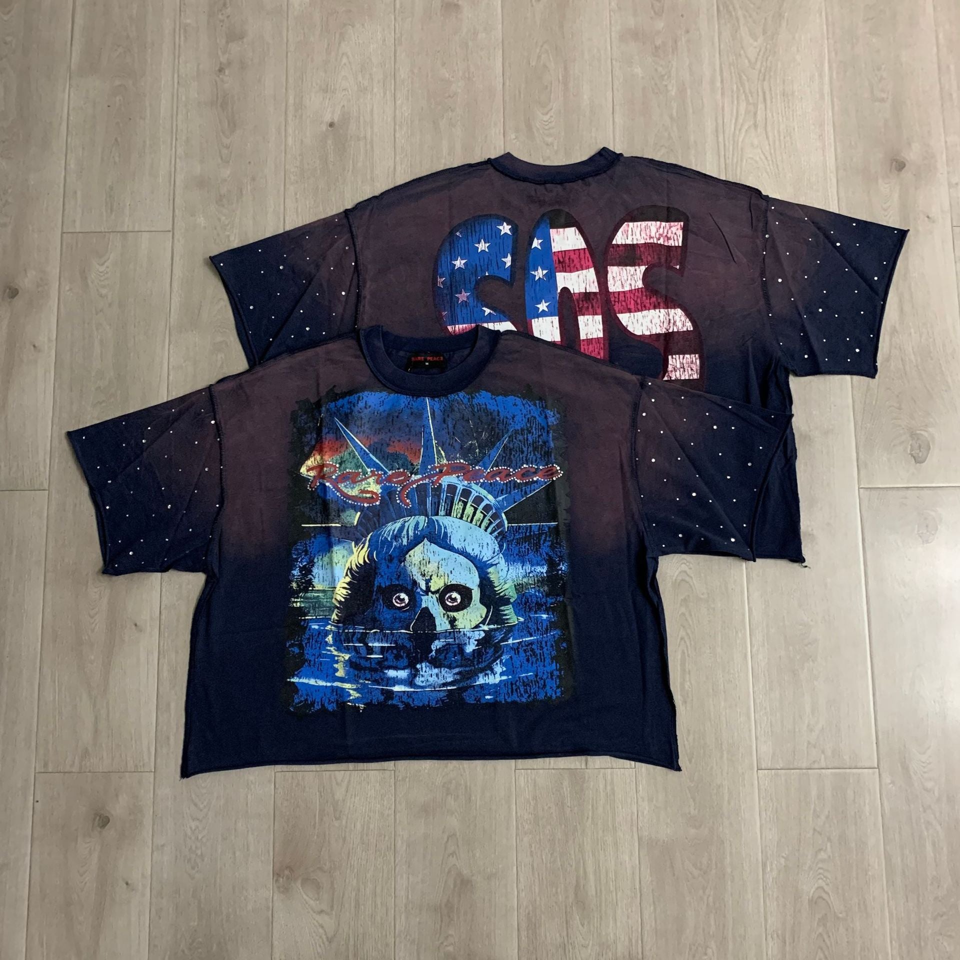 RARE PEACE Boxy Rhinestone T-Shirt Collection