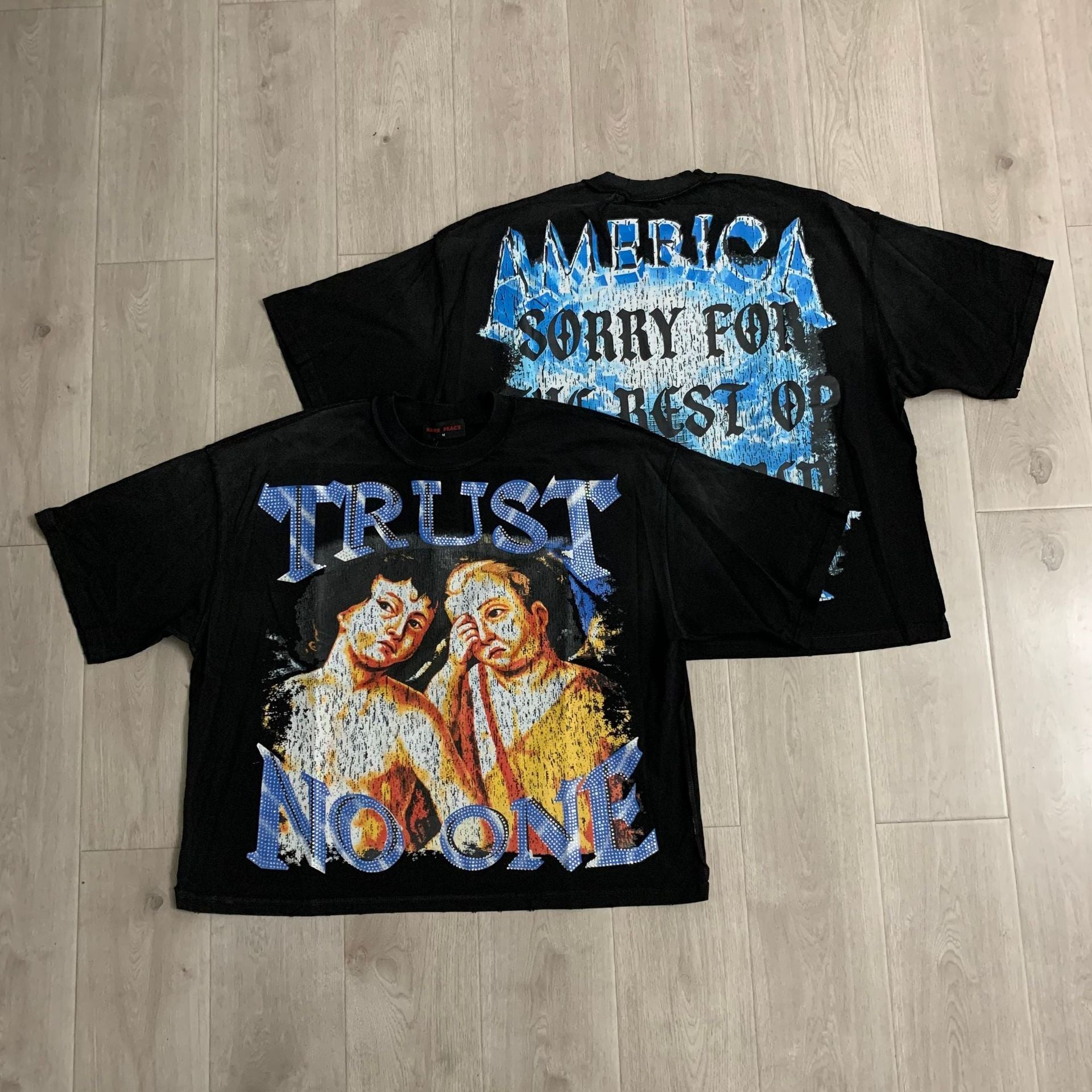 RARE PEACE Boxy Rhinestone T-Shirt Collection