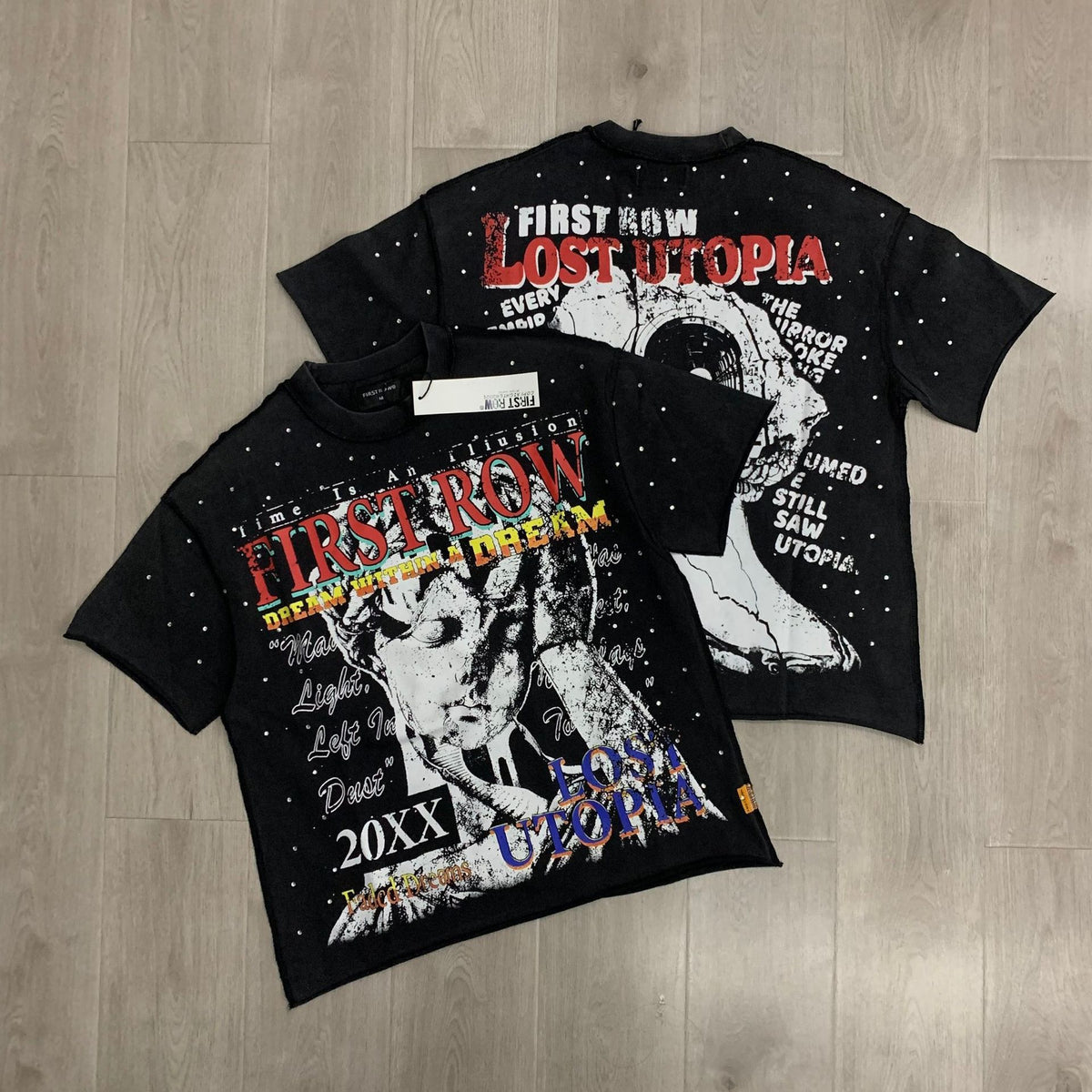 FIRSTROW Washed Rhinestone T-Shirt Collection