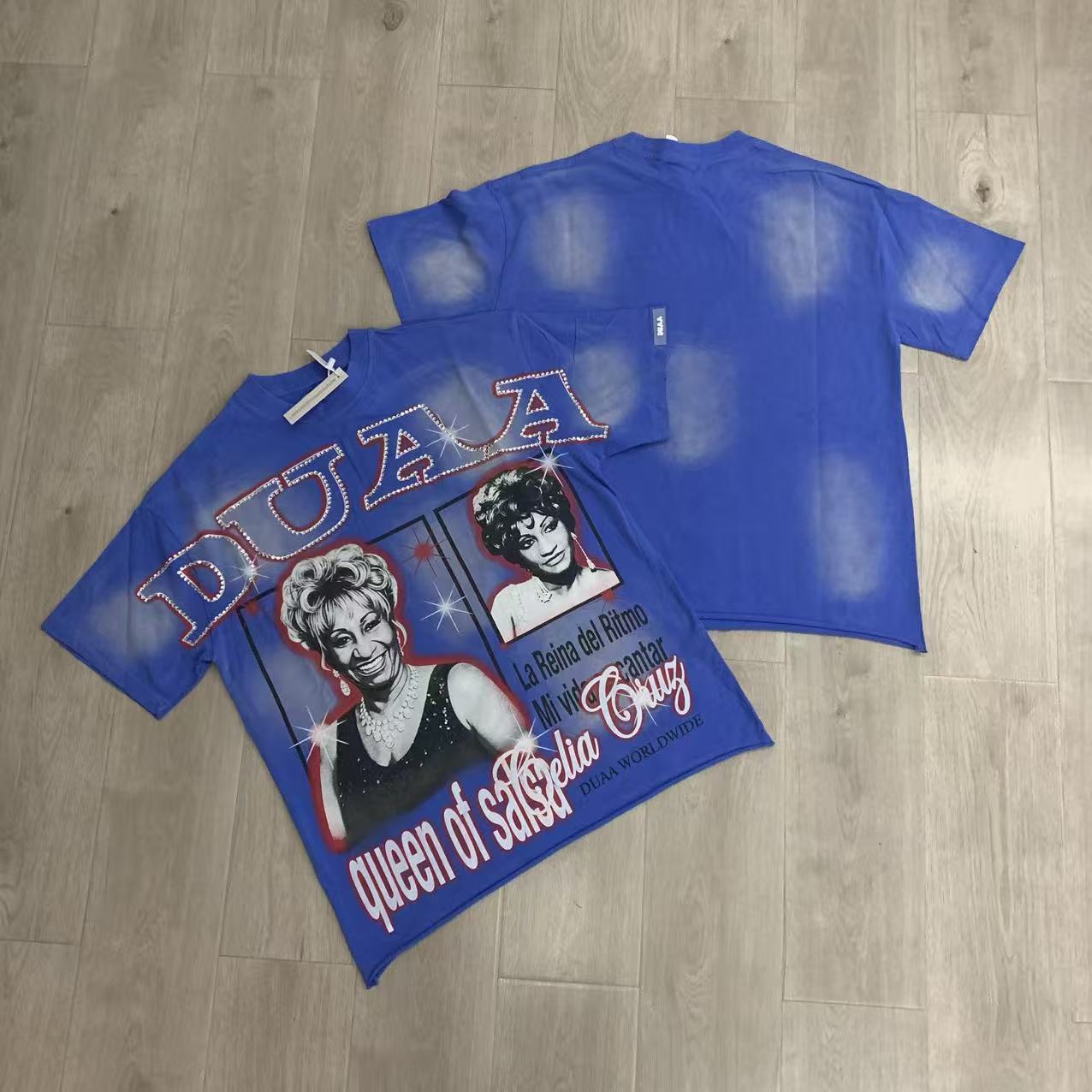 DUAA 2026SS Distressed Rhinestone Tee