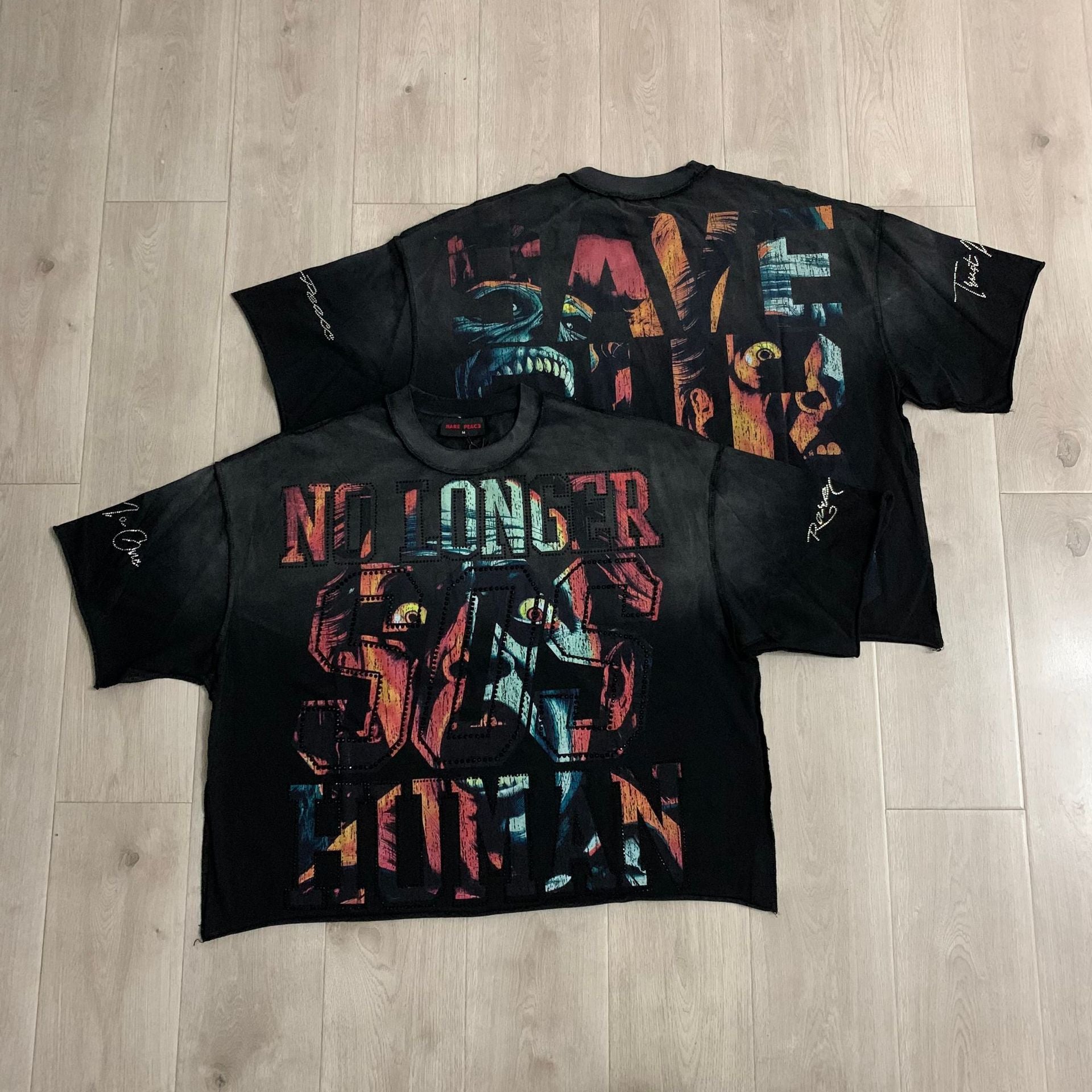 RARE PEACE Boxy Rhinestone T-Shirt Collection