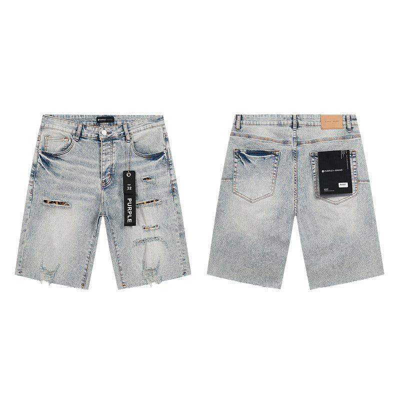 PURPLE BRAND Rhinestone Denim Shorts