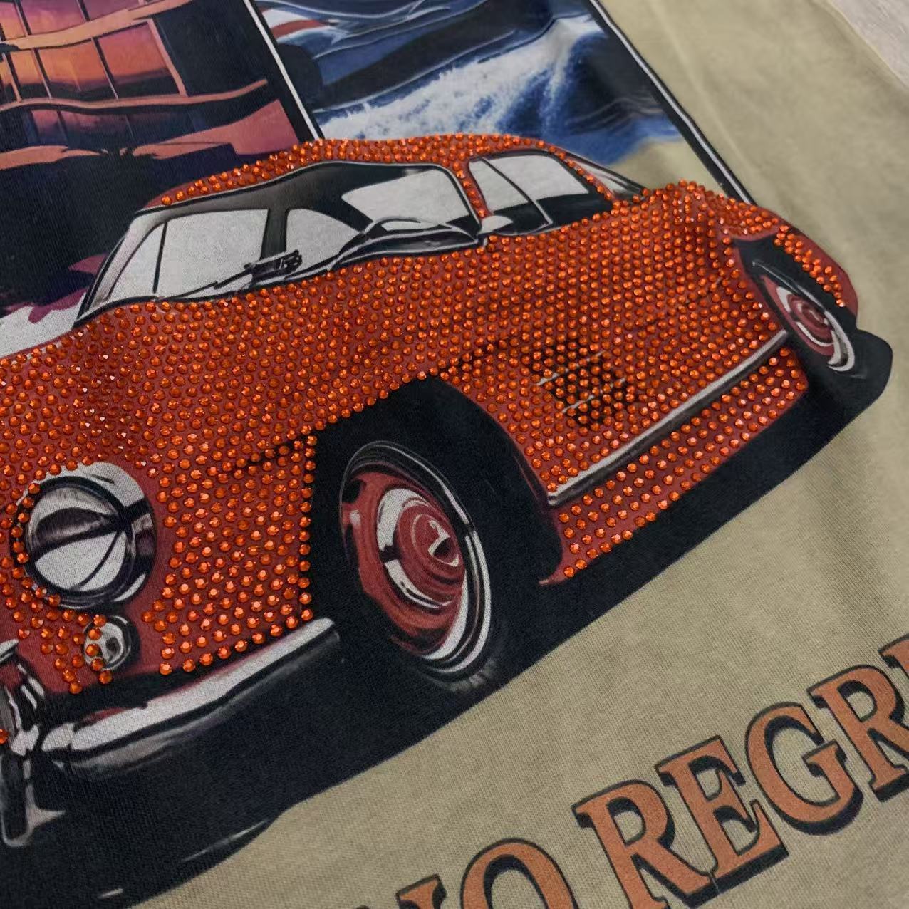 DUAA 2026SS Distressed Rhinestone Tee