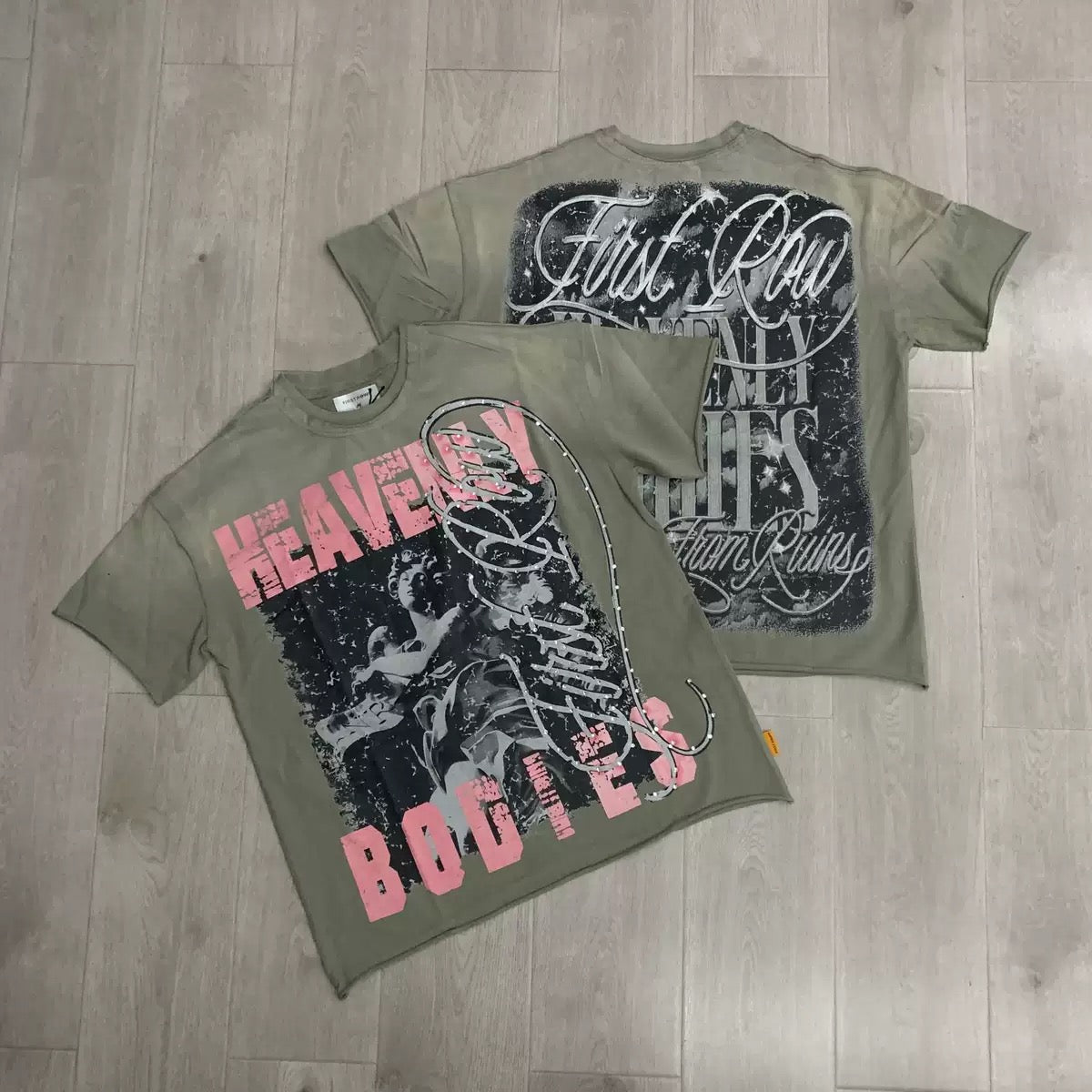 FIRSTROW Washed Rhinestone T-Shirt Collection