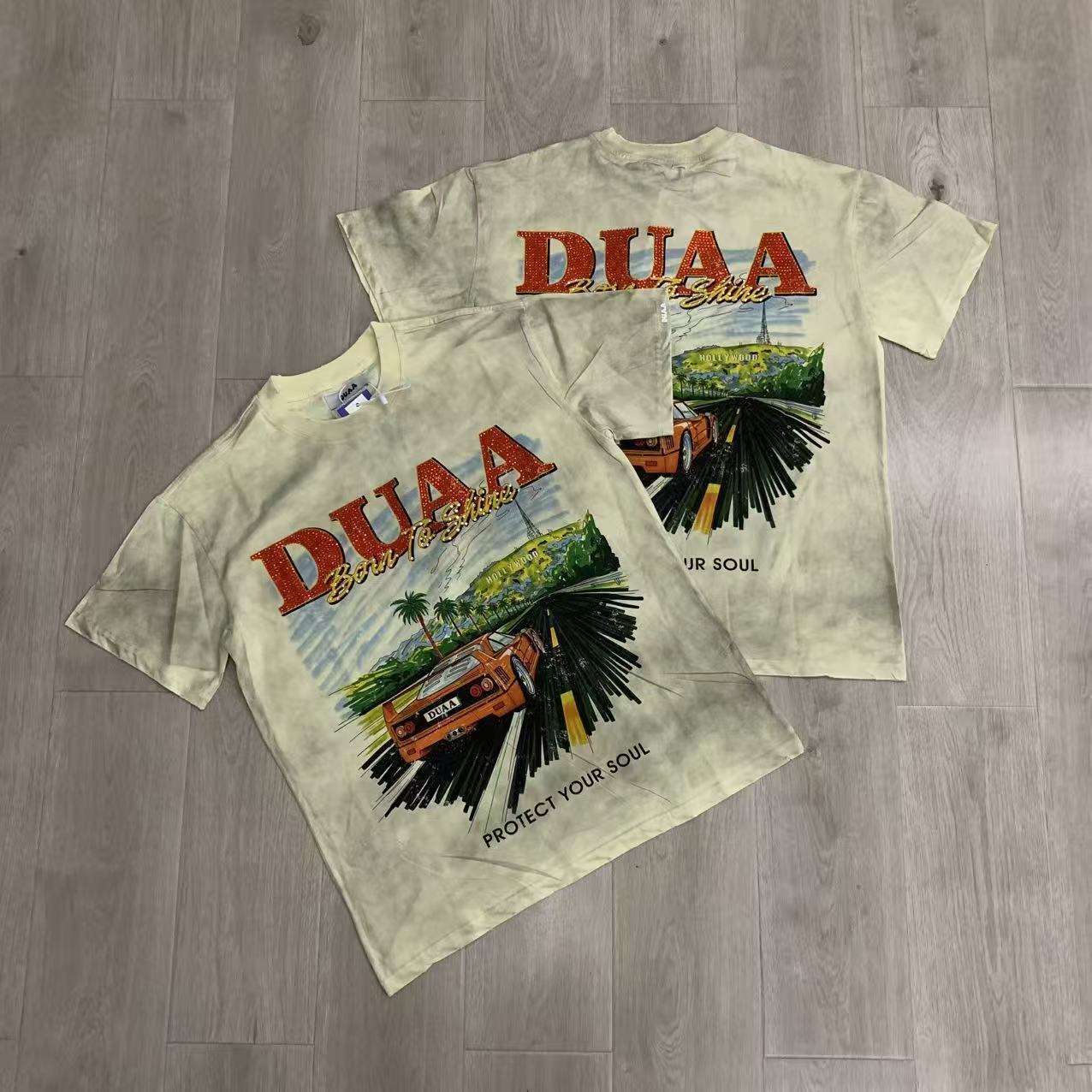 DUAA 2026SS Distressed Rhinestone Tee