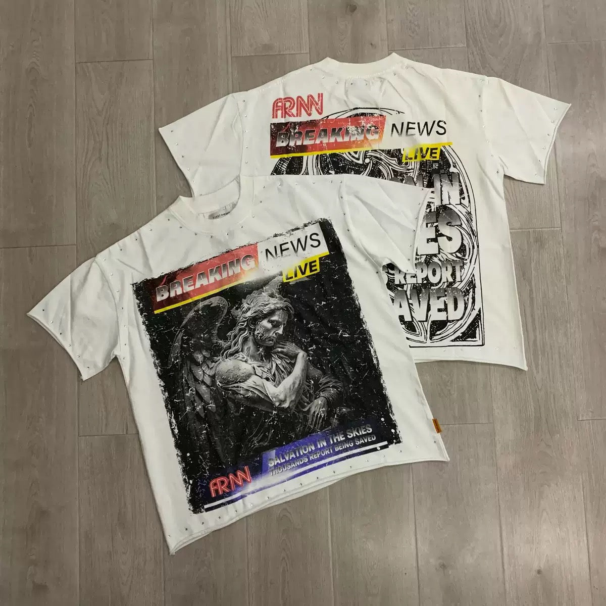 FIRSTROW Washed Rhinestone T-Shirt Collection