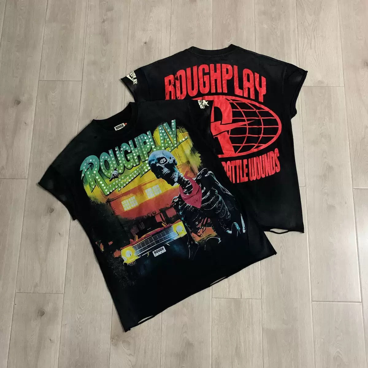 RoughPlay Distressed Rhinestone Tank Top