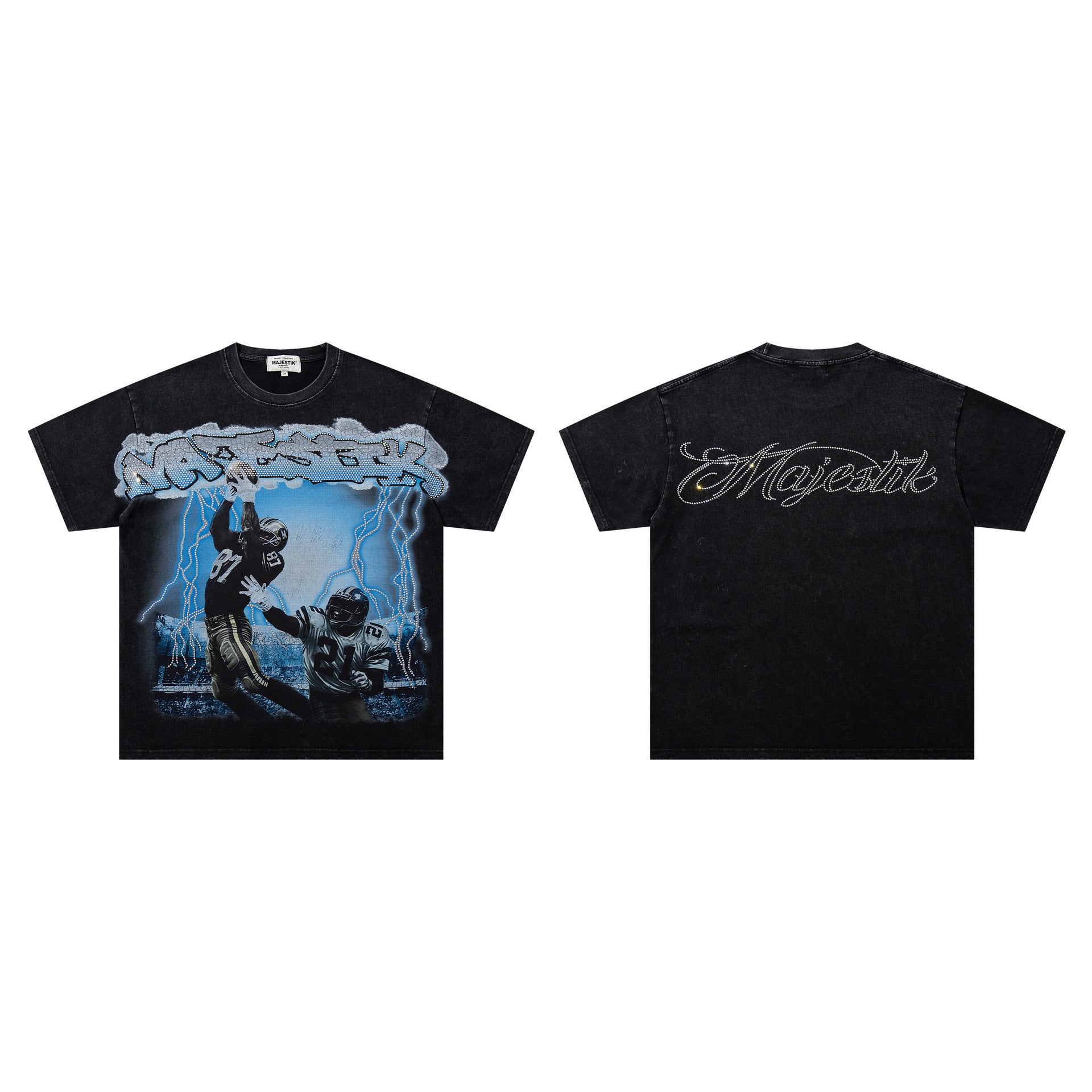 MAJESTIK Washed Rhinestone T-Shirt Collection