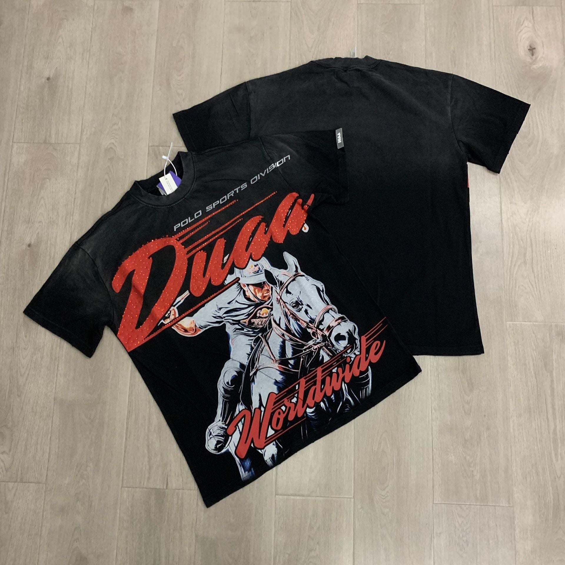 DUAA 2026SS Distressed Rhinestone Tee