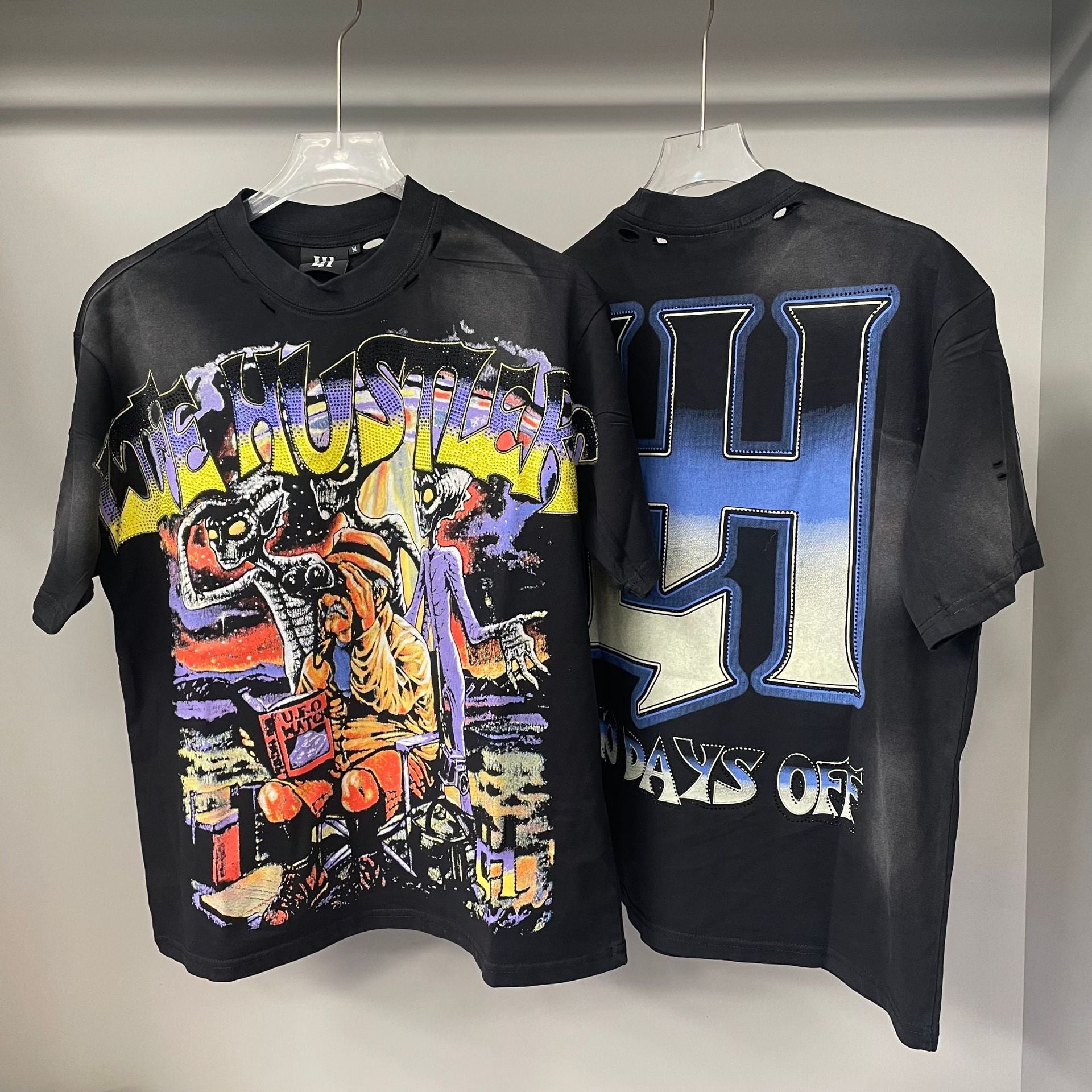 LIFE HUSTLERS Rhinestone Graphic T-Shirt Collection