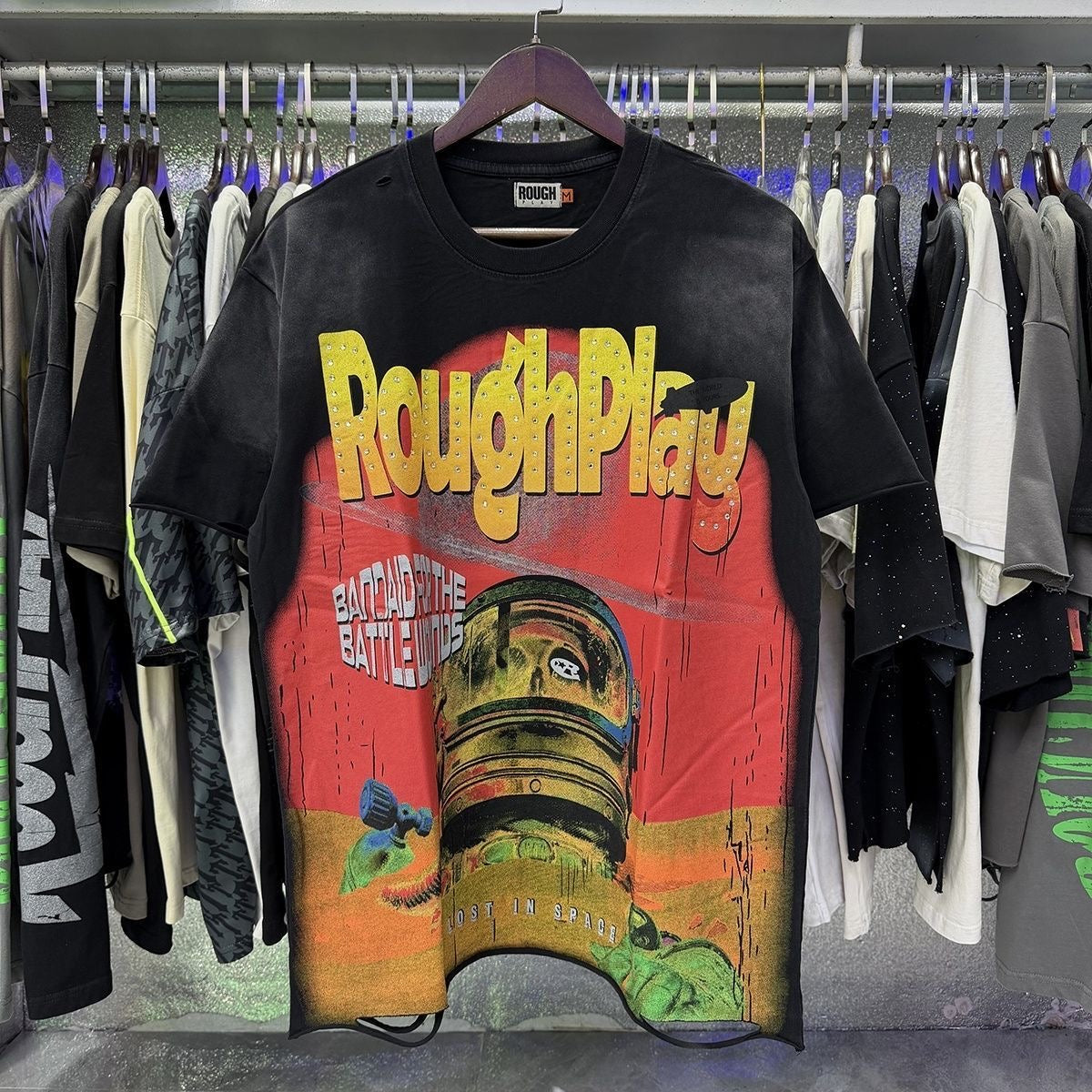 RoughPlay Rhinestone Streetwear T-Shirt