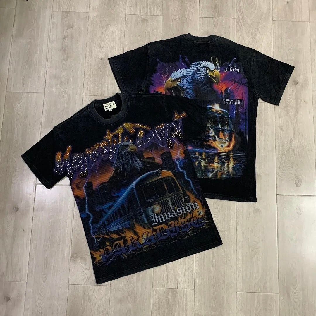 MAJESTIK Washed Rhinestone T-Shirt Collection