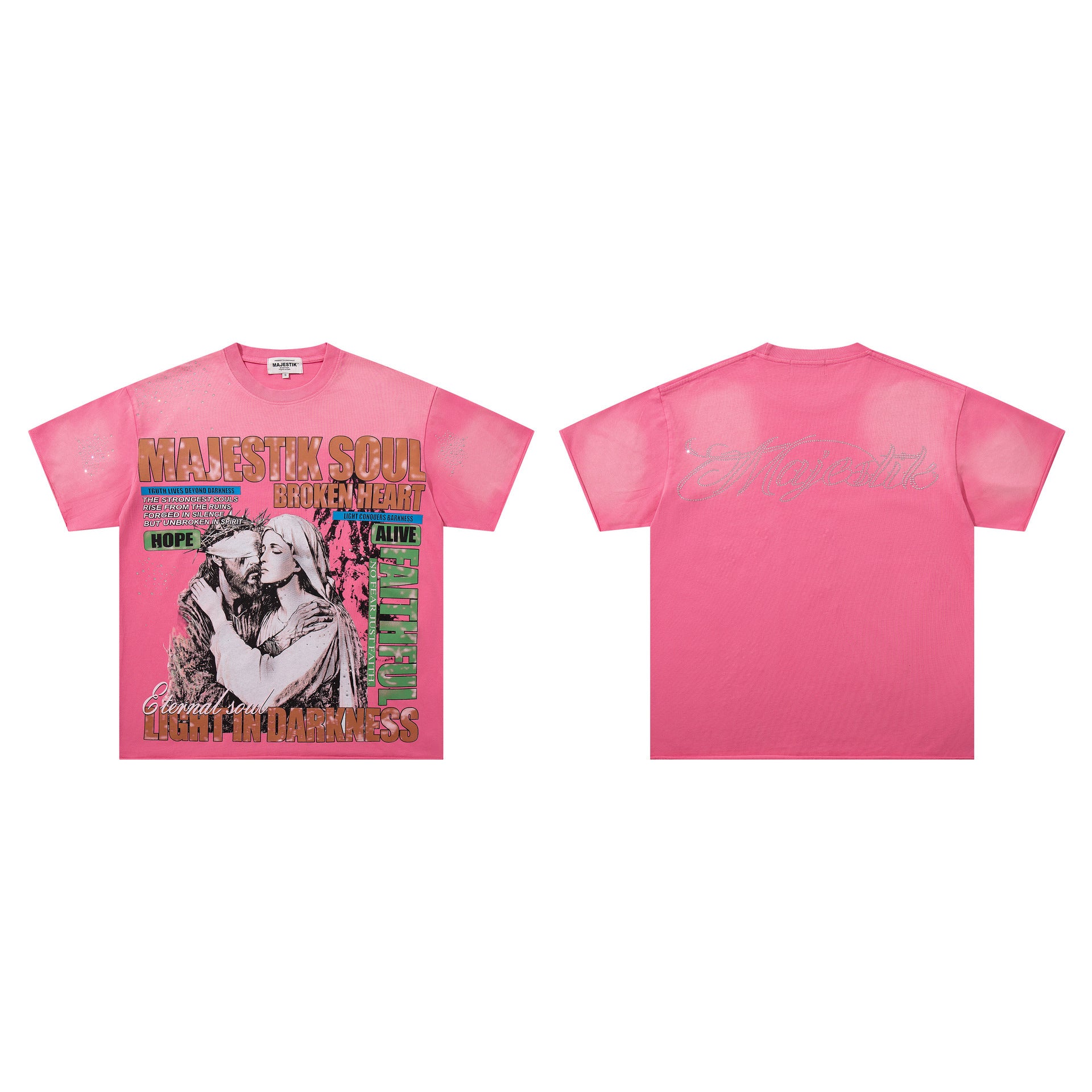 MAJESTIK Washed Rhinestone T-Shirt Collection