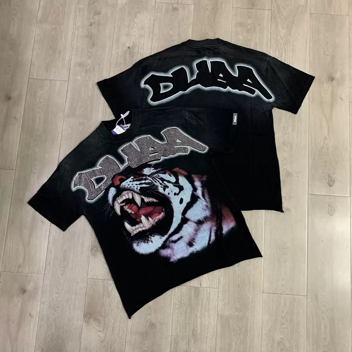 DUAA 2026SS Distressed Rhinestone Tee