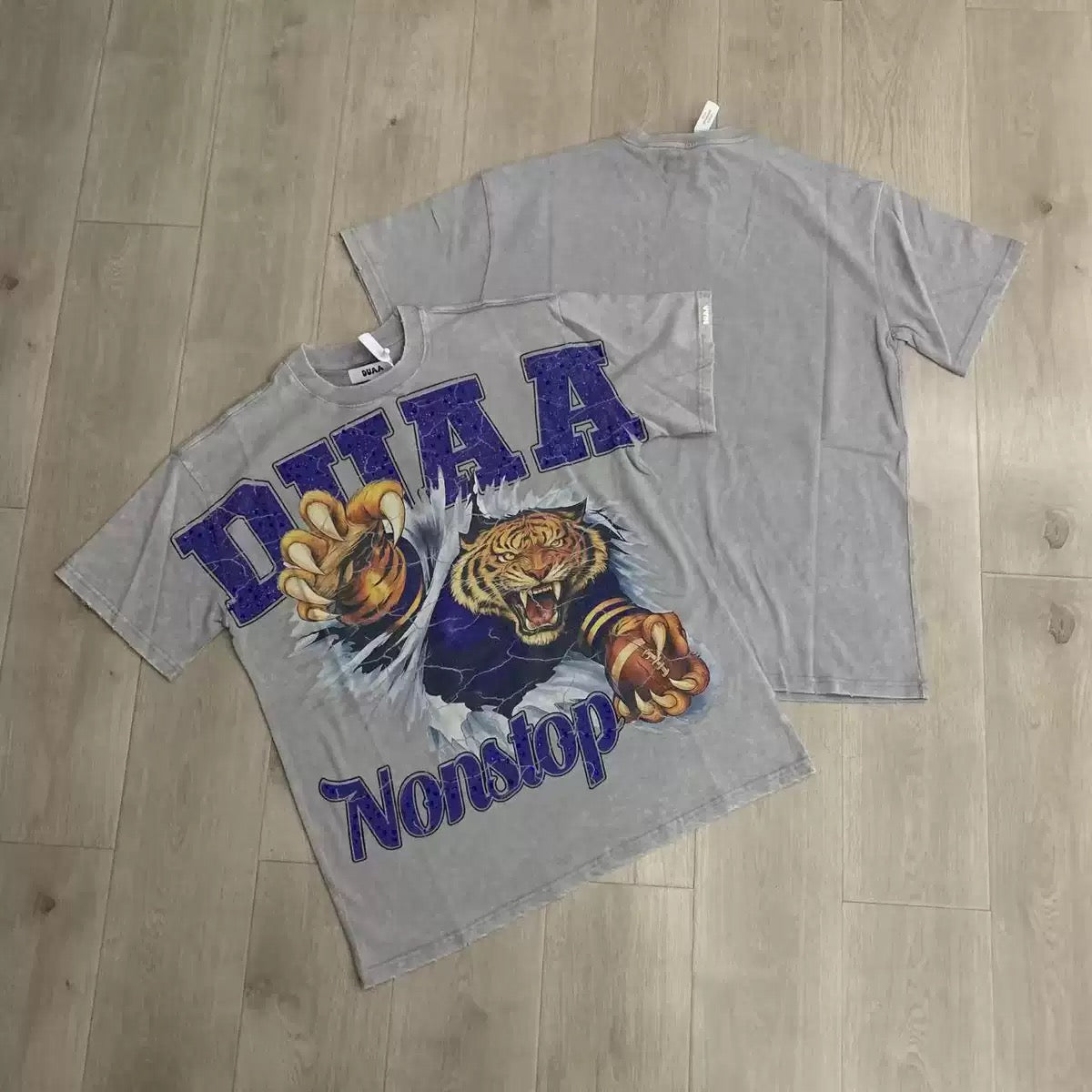 DUAA 2026SS Distressed Rhinestone Tee