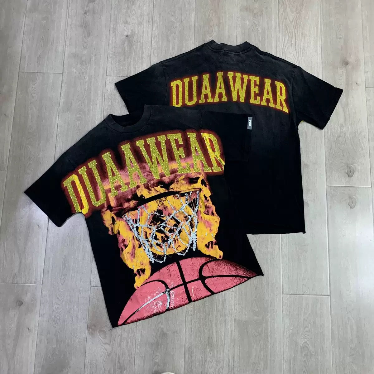 DUAA 2026SS Distressed Rhinestone Tee