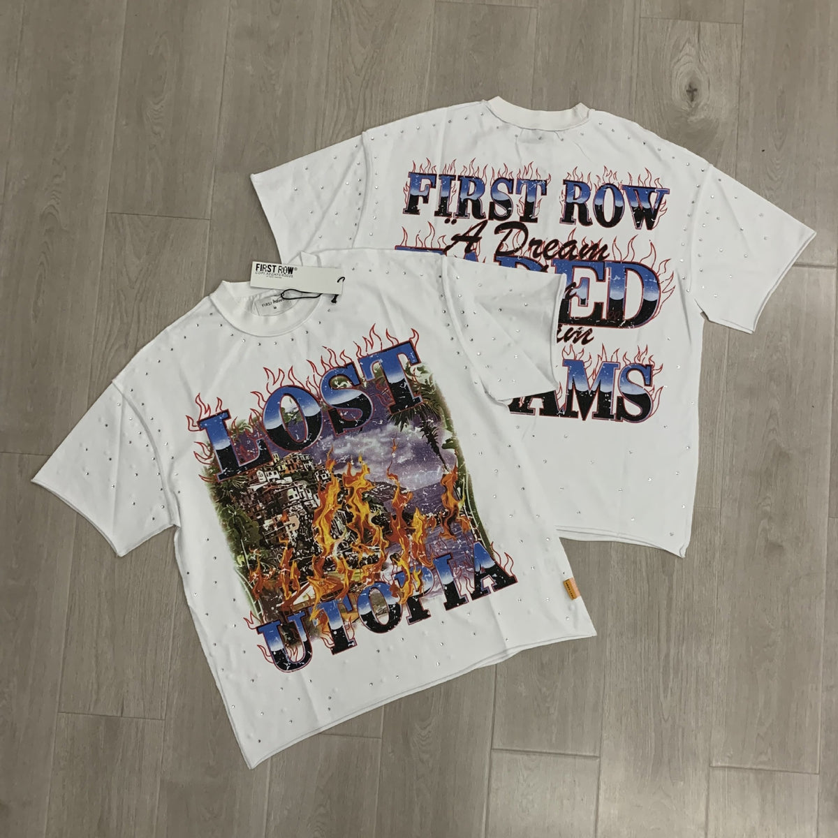 FIRSTROW Washed Rhinestone T-Shirt Collection