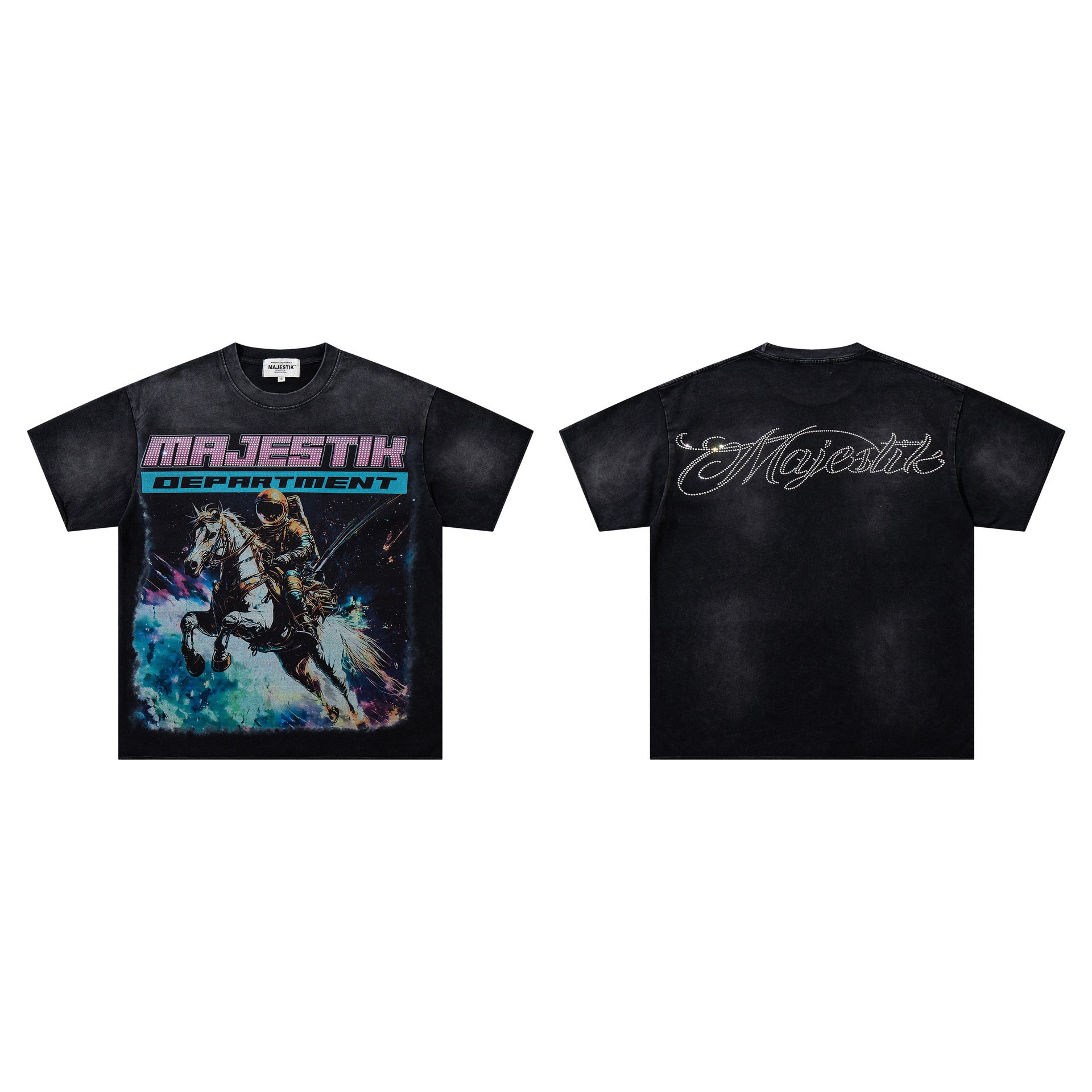 MAJESTIK Washed Rhinestone T-Shirt Collection