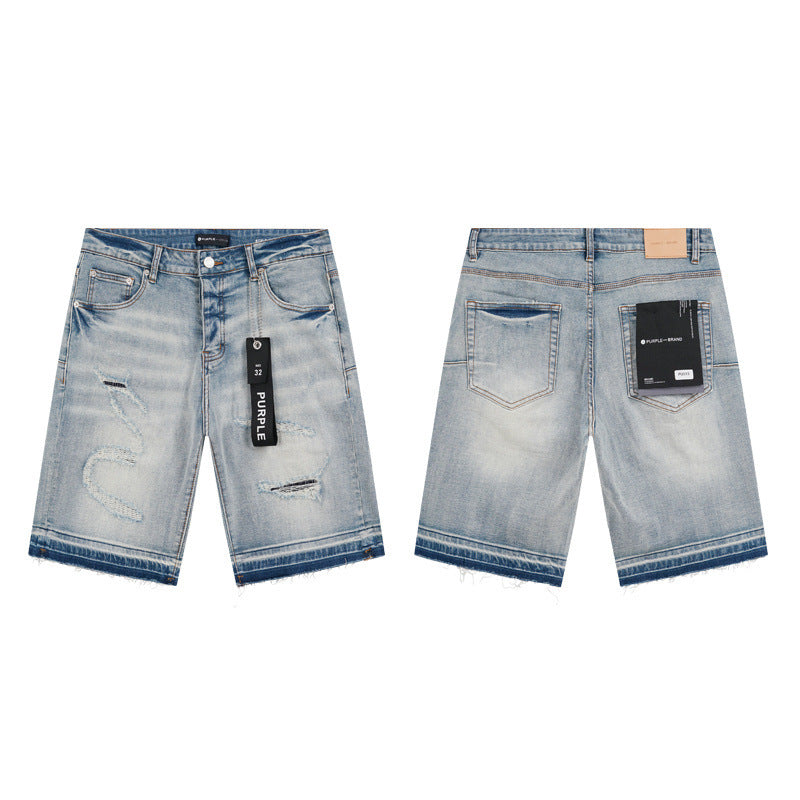 PURPLE BRAND Rhinestone Denim Shorts