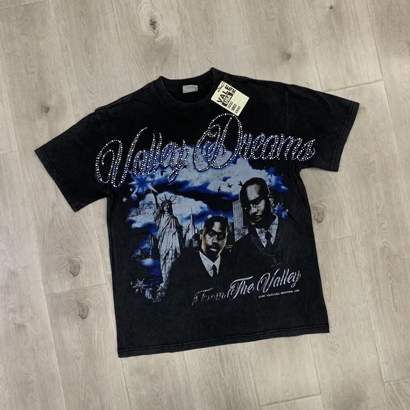 Vale Lives Forever Distressed Rhinestone T-Shirt Collection