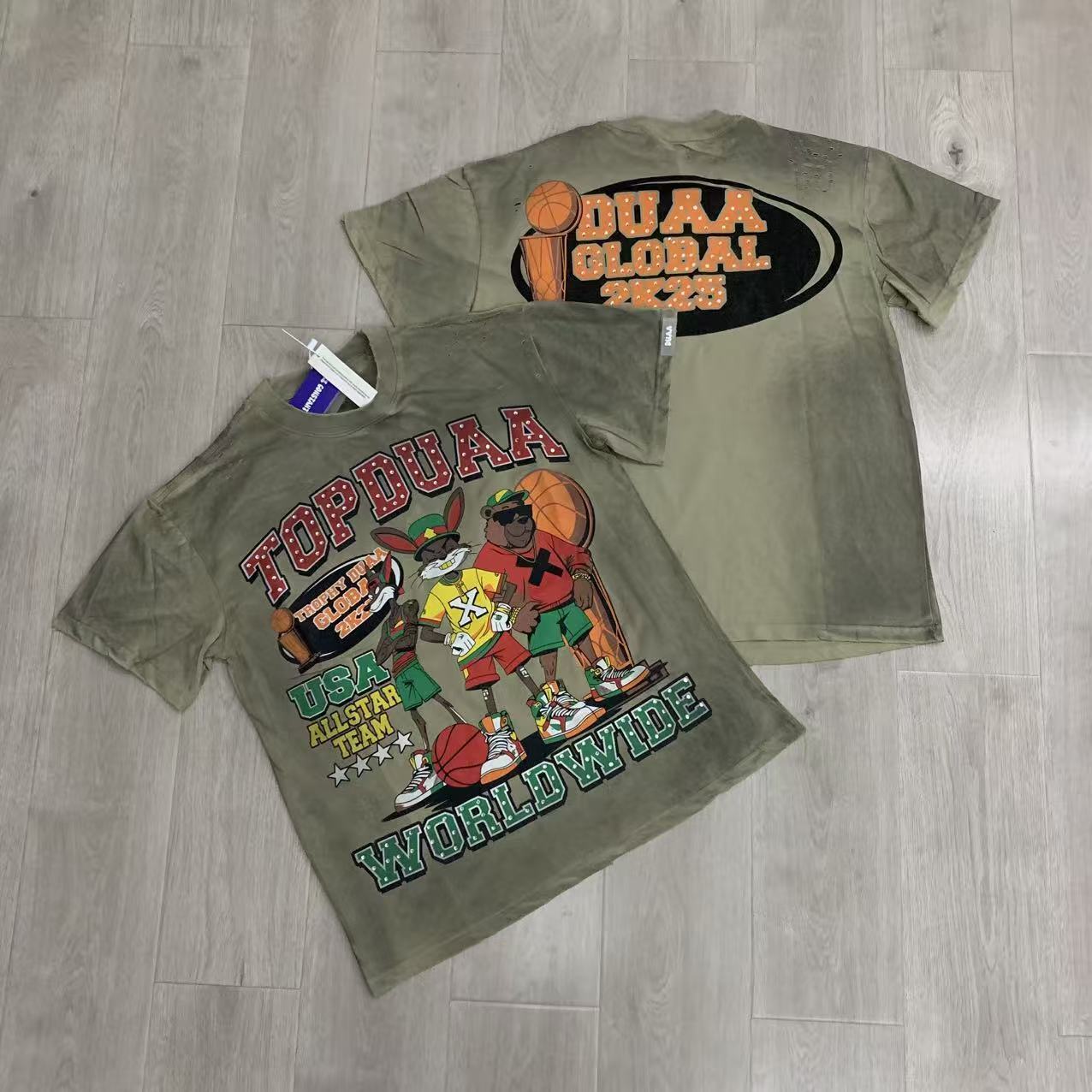 DUAA 2026SS Distressed Rhinestone Tee