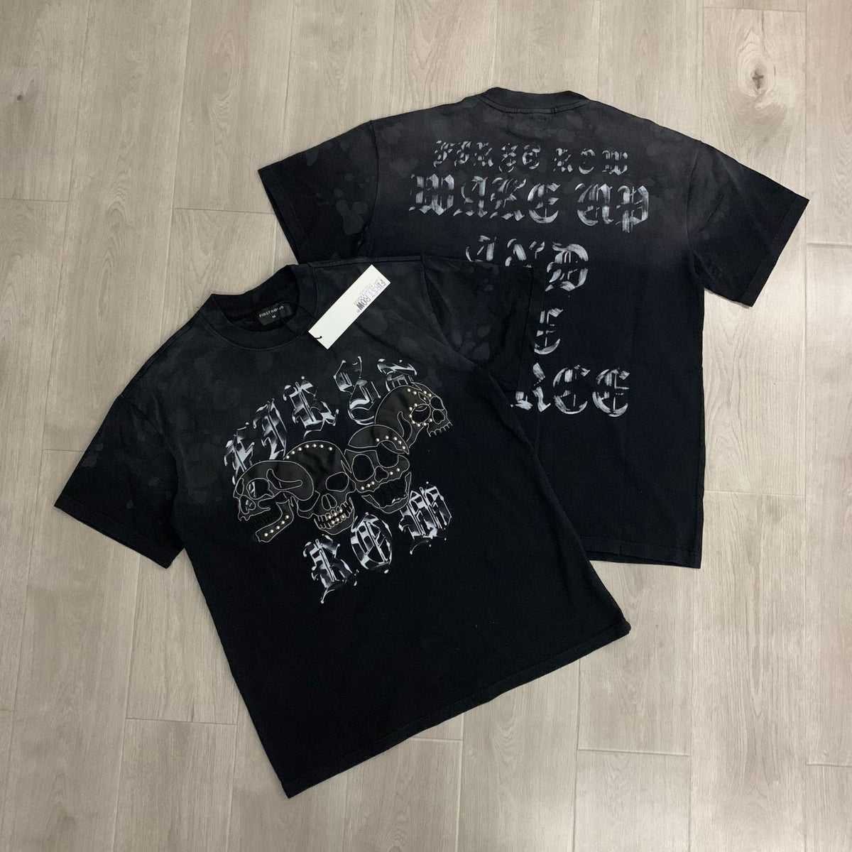 FIRSTROW Washed Rhinestone T-Shirt Collection