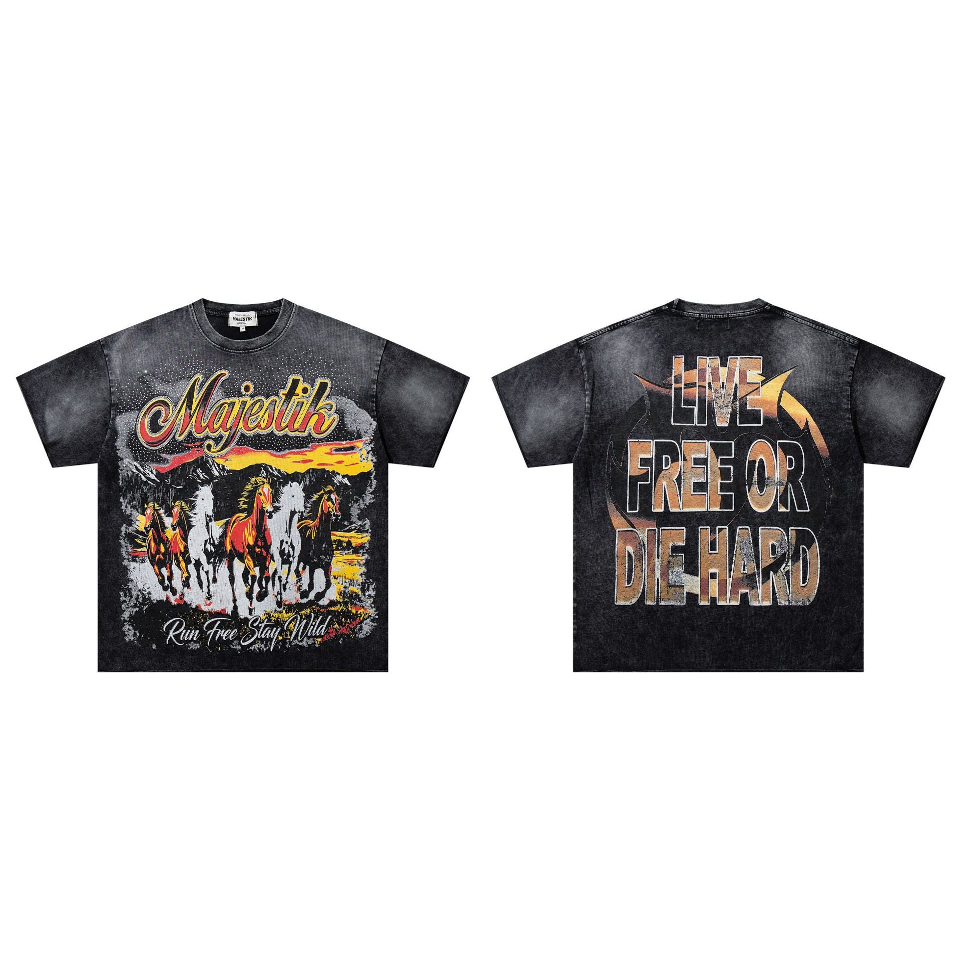 MAJESTIK Washed Rhinestone T-Shirt Collection