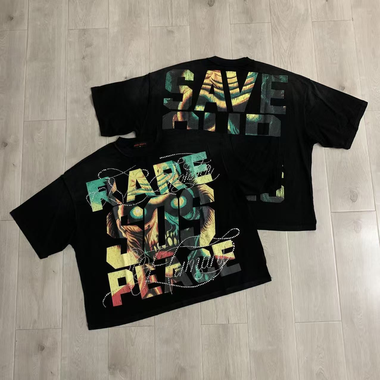RARE PEACE Boxy Rhinestone T-Shirt Collection