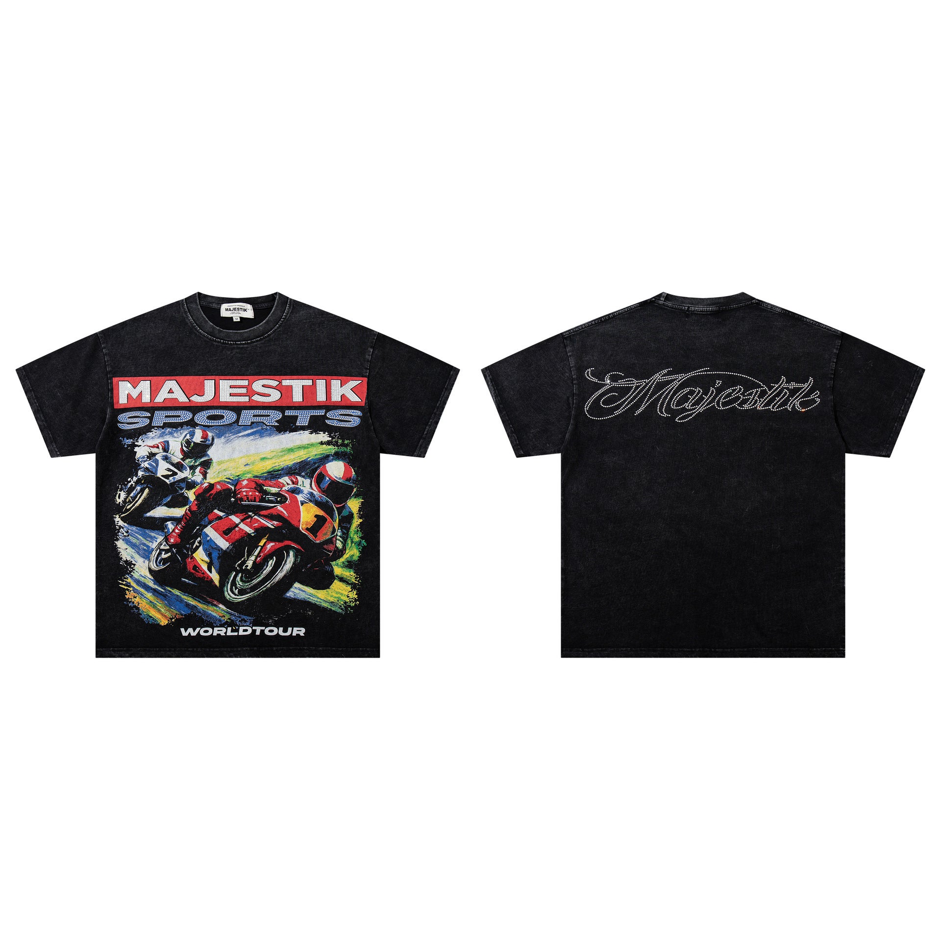 MAJESTIK Washed Rhinestone T-Shirt Collection