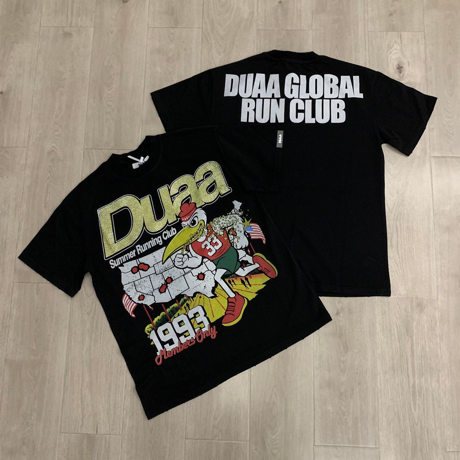 DUAA 2026SS Distressed Rhinestone Tee