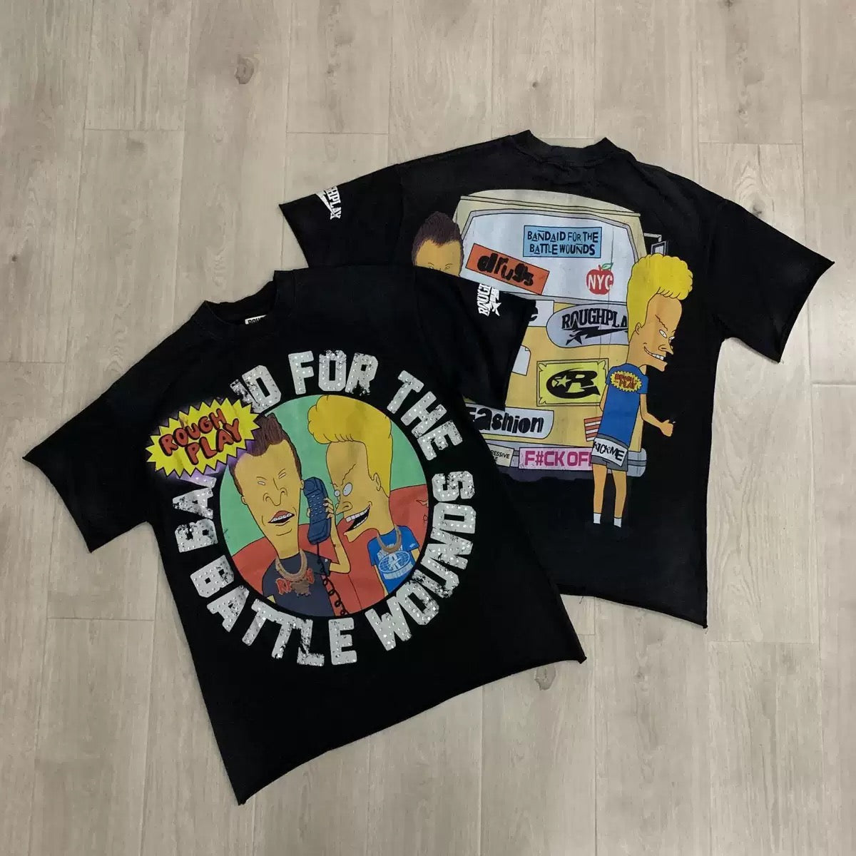 RoughPlay Rhinestone Streetwear T-Shirt