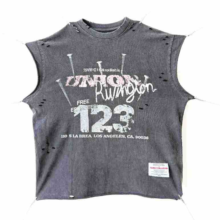 RRR & SAINT Washed Graphic Sleeveless Tee