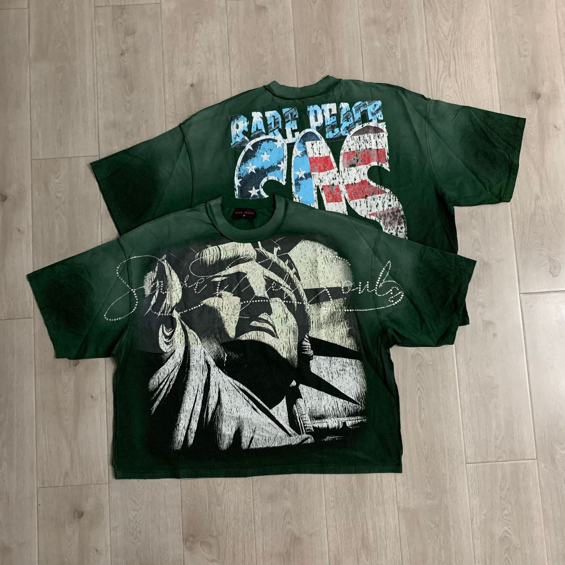 RARE PEACE Boxy Rhinestone T-Shirt Collection
