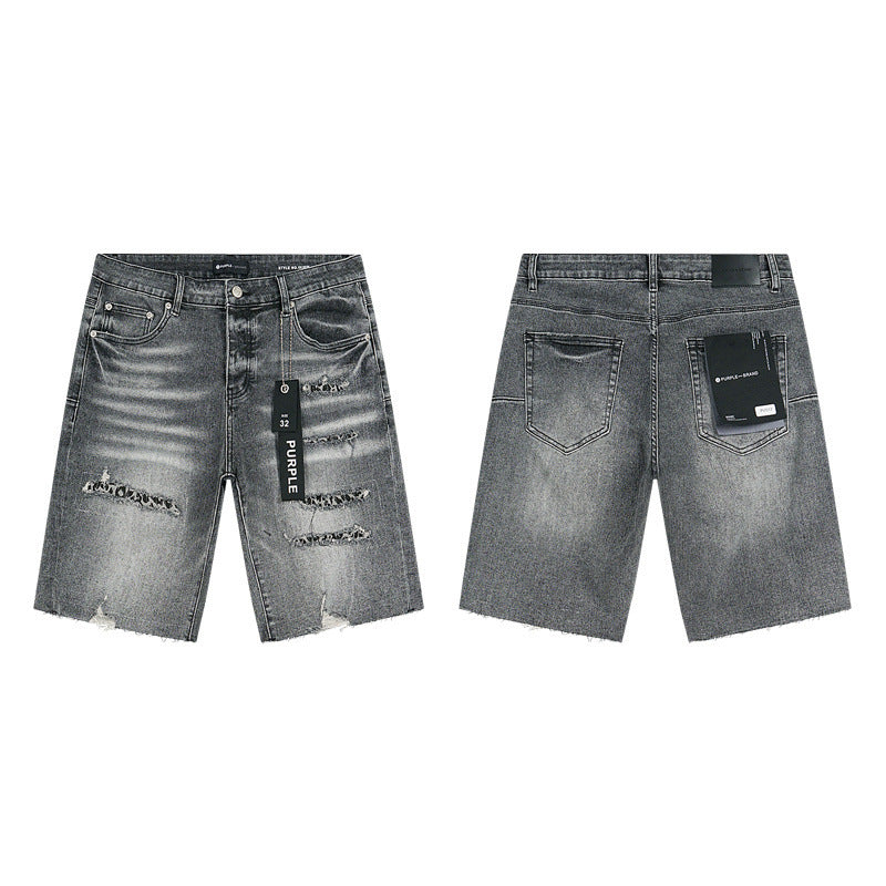 PURPLE BRAND Rhinestone Denim Shorts
