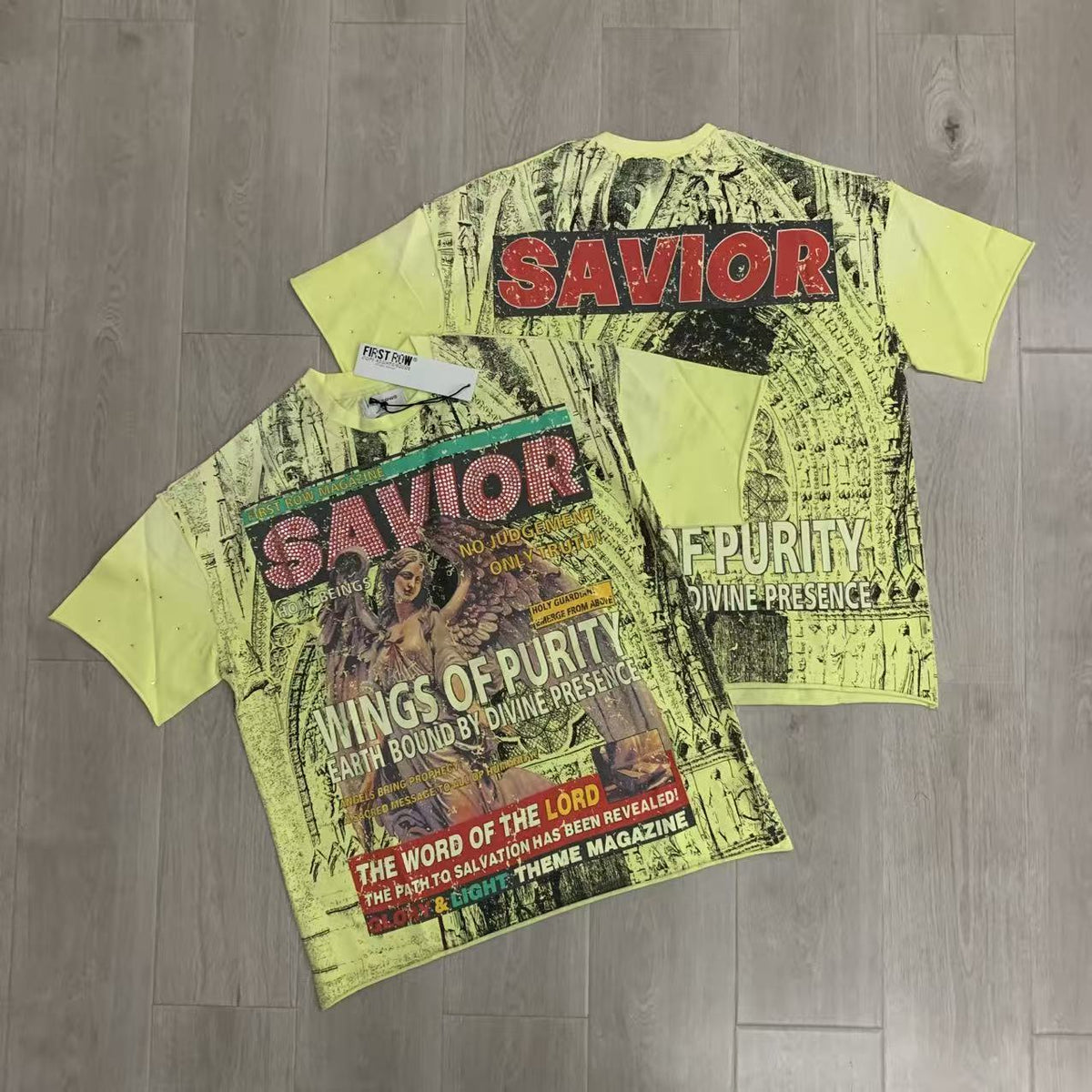 FIRSTROW Washed Rhinestone T-Shirt Collection