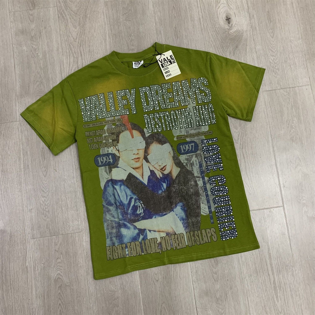 Vale Lives Forever Distressed Rhinestone T-Shirt Collection