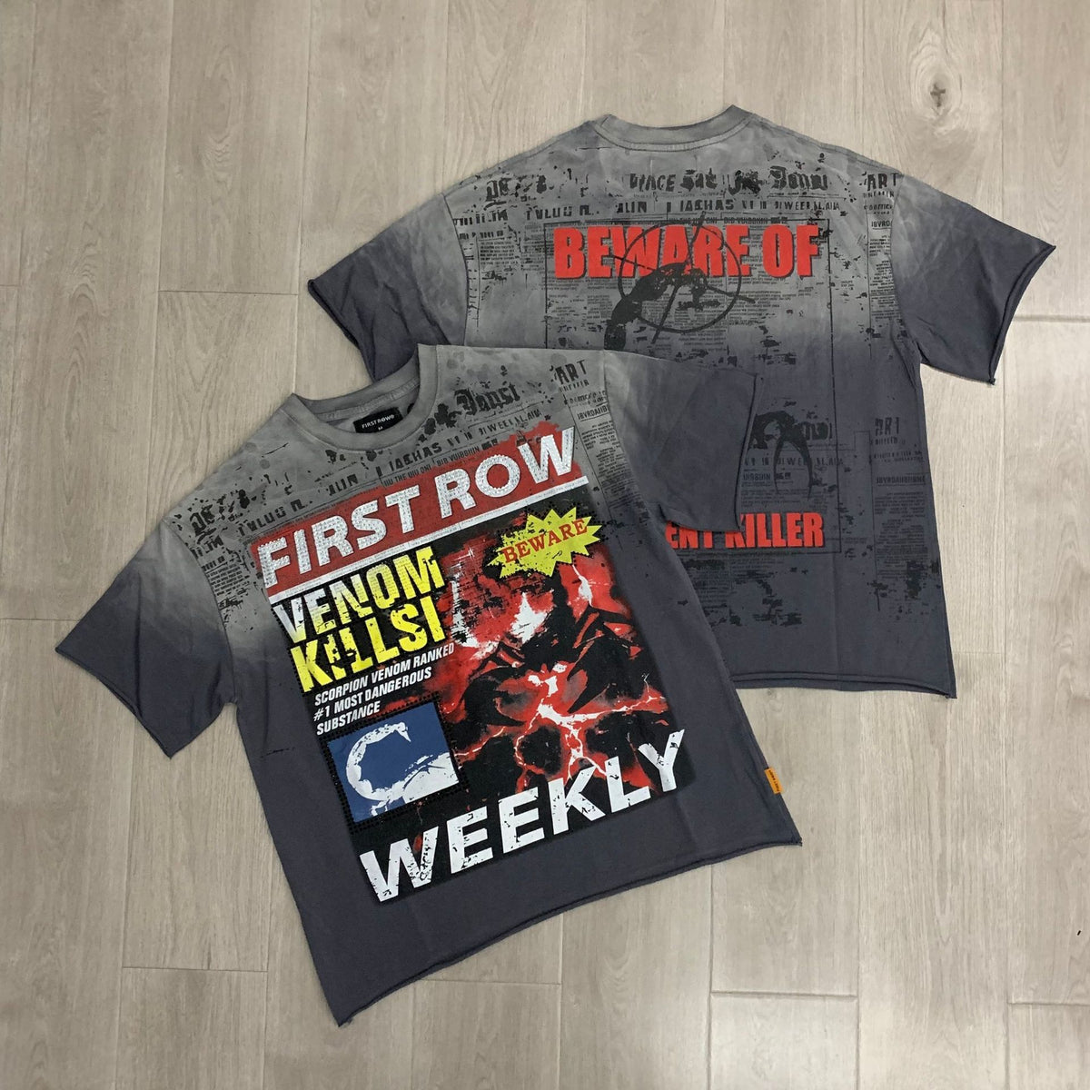 FIRSTROW Washed Rhinestone T-Shirt Collection