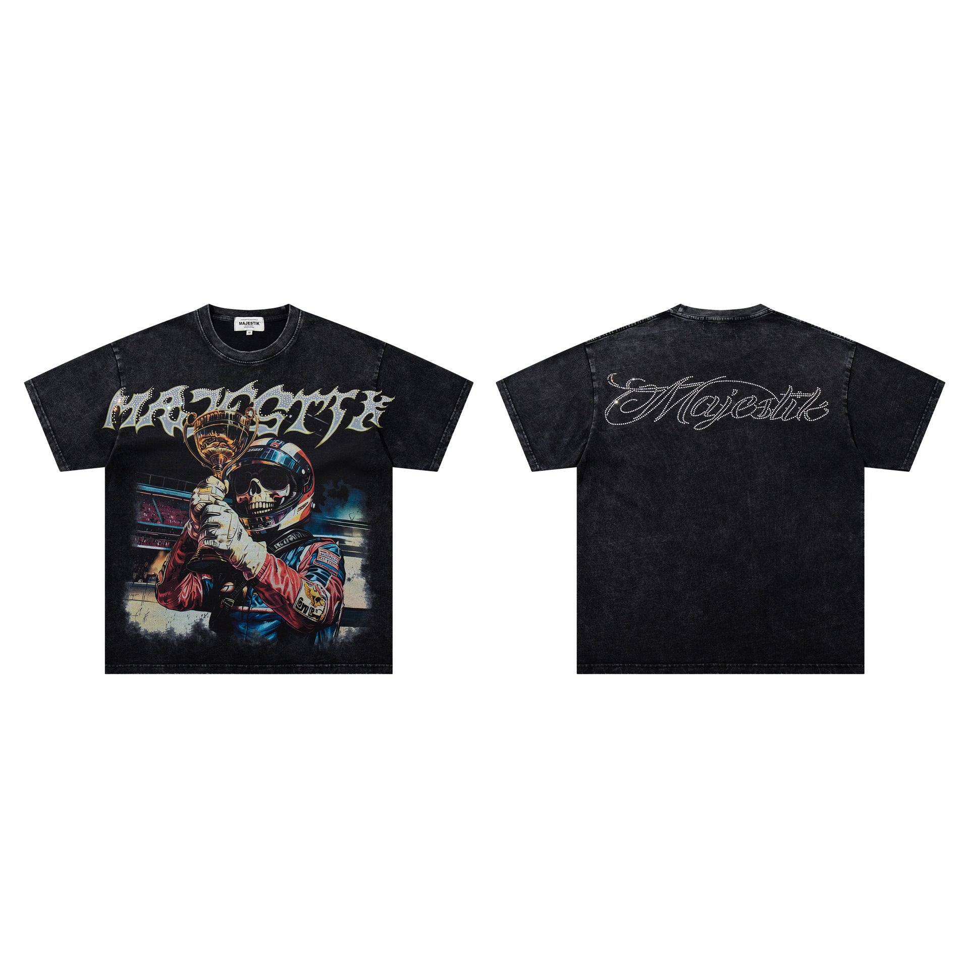 MAJESTIK Washed Rhinestone T-Shirt Collection