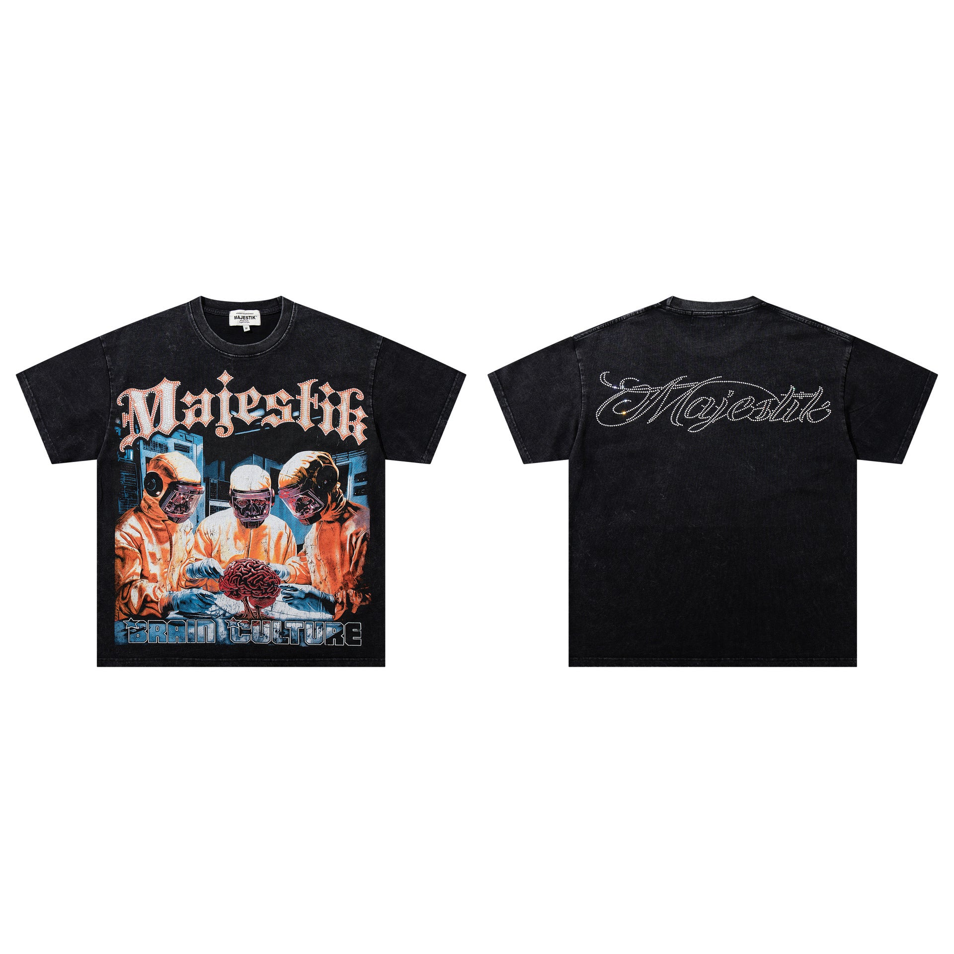 MAJESTIK Washed Rhinestone T-Shirt Collection