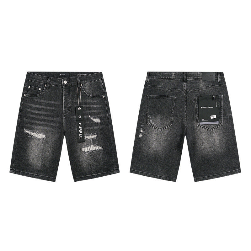 PURPLE BRAND Rhinestone Denim Shorts