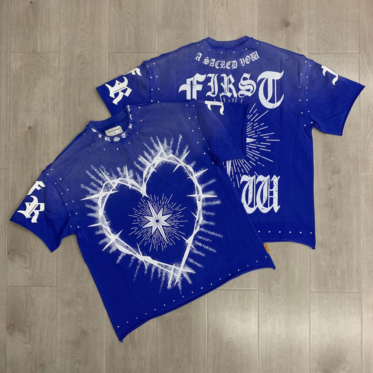 FIRSTROW Washed Rhinestone T-Shirt Collection