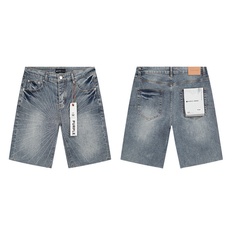 PURPLE BRAND Rhinestone Denim Shorts