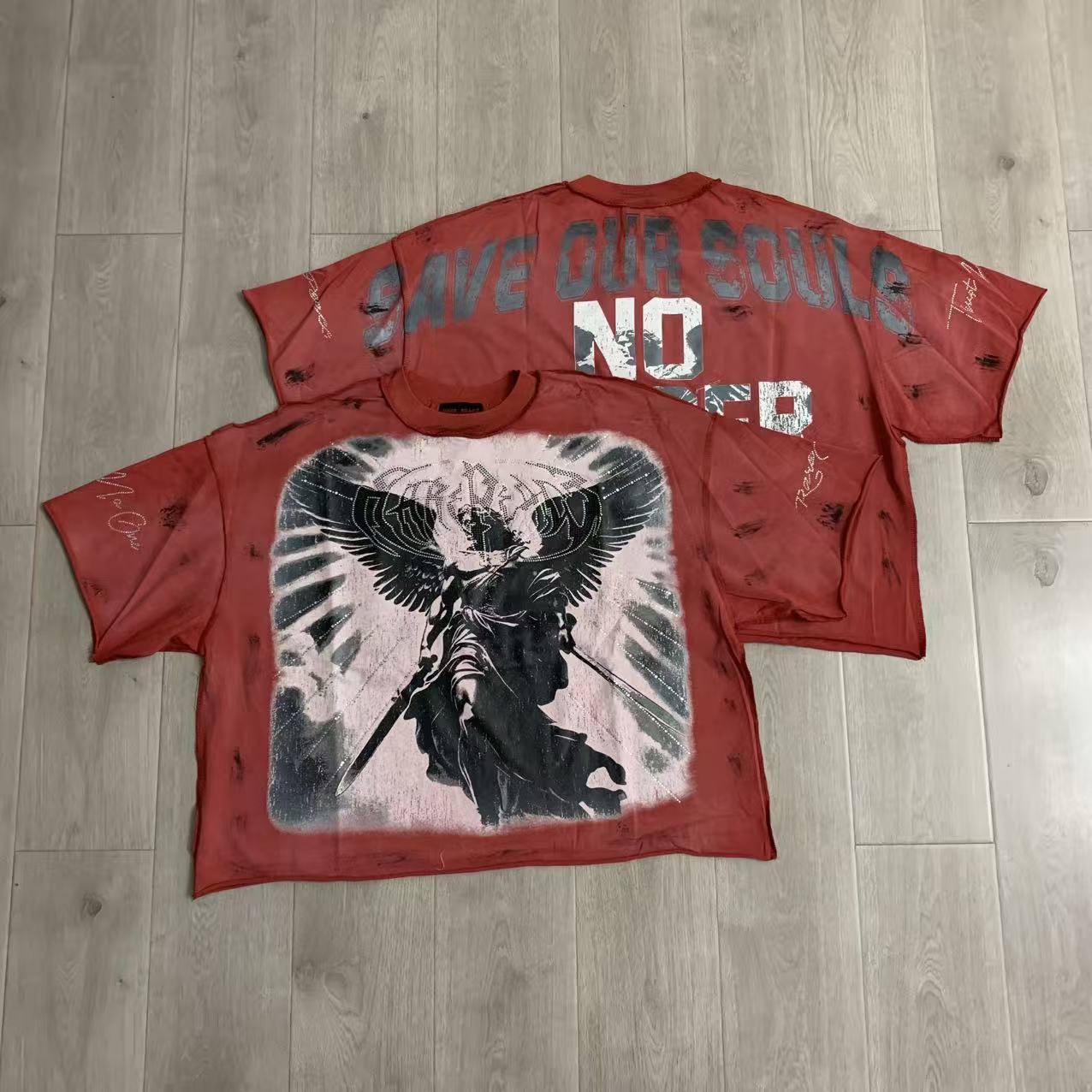 RARE PEACE Boxy Rhinestone T-Shirt Collection
