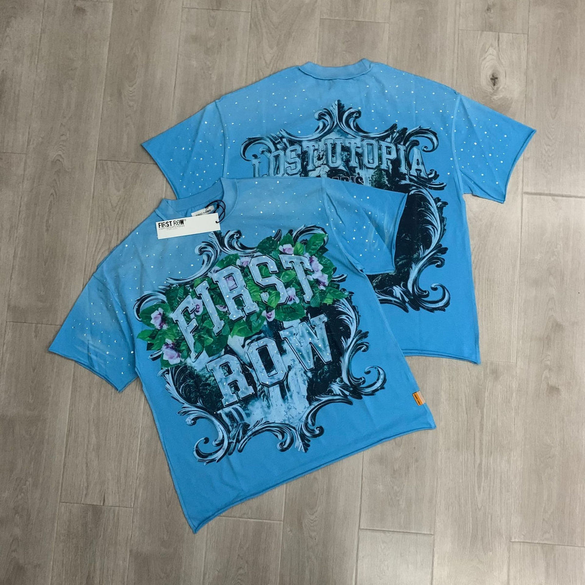 FIRSTROW Washed Rhinestone T-Shirt Collection